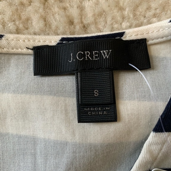 NWT J.Crew Striped Cotton Ruffle Blouse Small - Picture 2 of 8